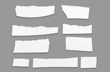White ripped note,Torn paper edges for background. Ripped paper texture on transparent background....