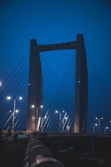 Breath taking bridge reflection with sunset sky