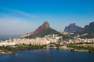 Fototapeta premium Beautiful view of Rio de Janeiro with the Lake and Mountains, Leblon and Ipanema District
