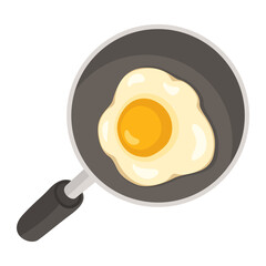 Vector illustration of fried eggs in a pan