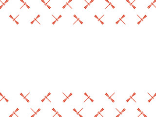 シンプル赤とんぼパターン上下フレーム：赤 © designbeginner