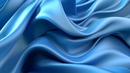 Obraz premium 3d render abstract blue background with folded textile Generative Ai