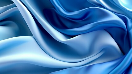 Obraz premium 3d render abstract blue background with folded textile Generative Ai