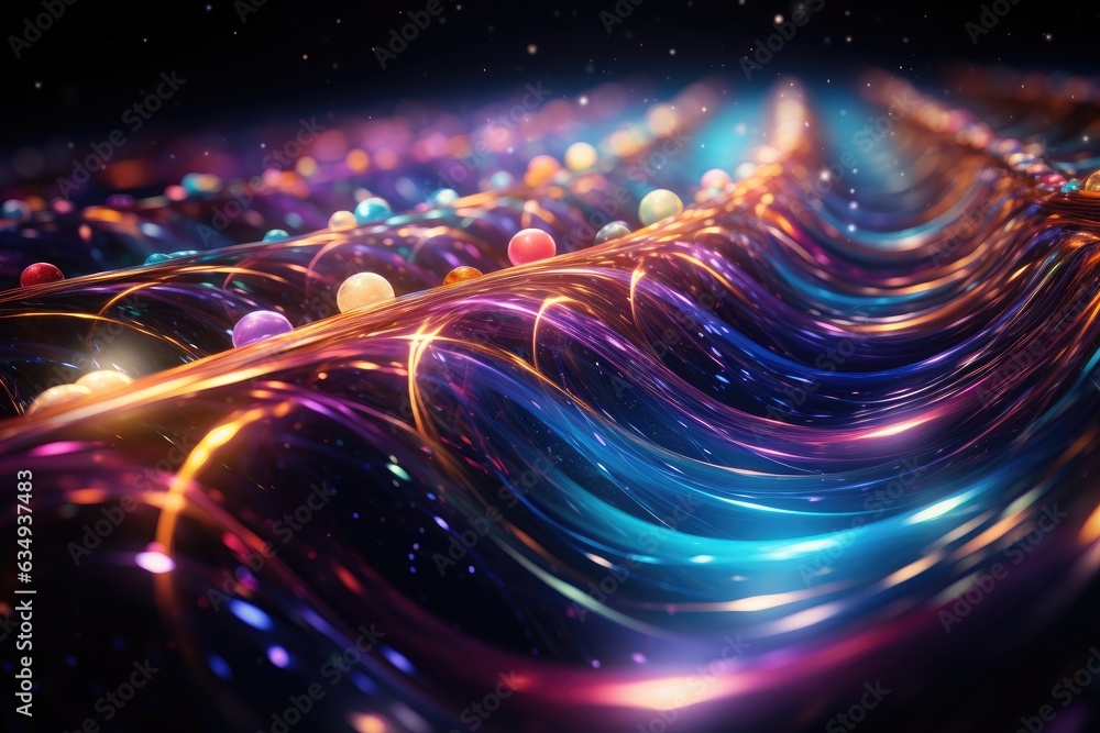 Wall mural orbit of universe colourful abstract background. generative ai