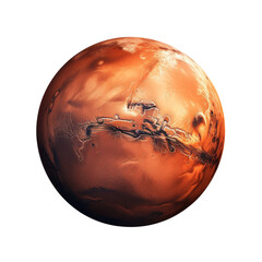 Mars on a white background. Generative AI