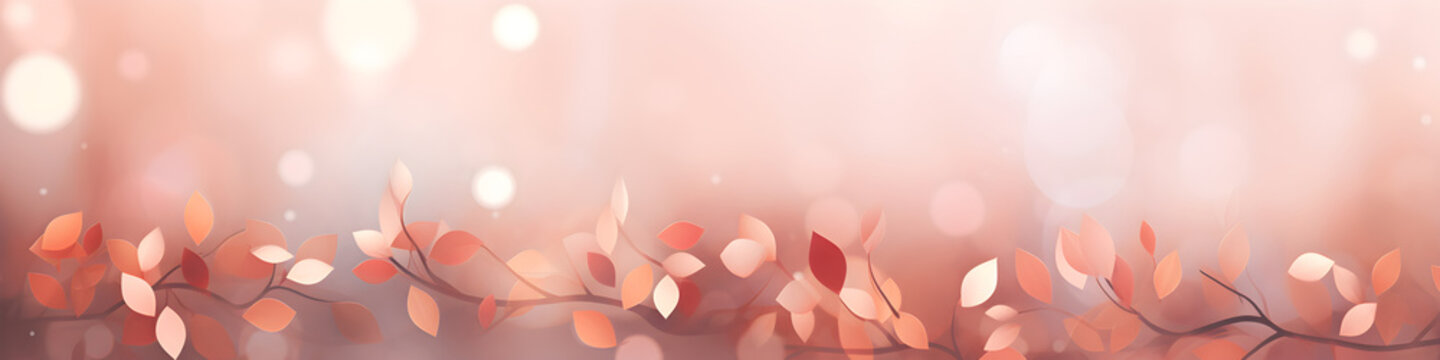 fall or winter themed banner or hero image with soft vector bokeh in subtle warm colors
