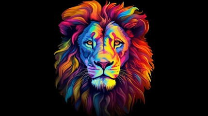 creative marble lion king head on pop art style with Generative Ai
