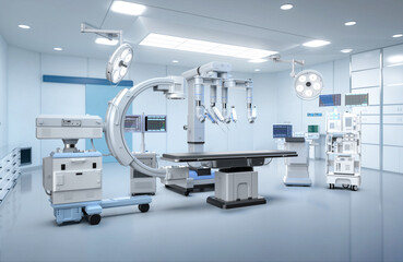 Robotic assisted surgery in operating room