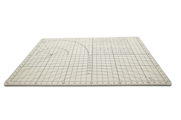grey cutting mat isolated on white background, equipment in office