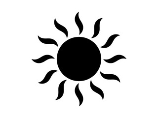 メラメラ太陽アイコン：黒