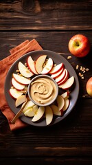 Apple slices with nut butter dip
