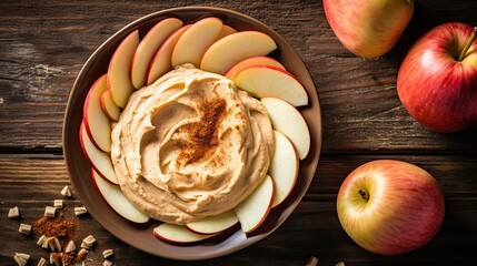 Apple slices with nut butter dip