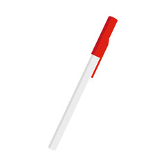 Plastic pen with red cap, office and school supplies