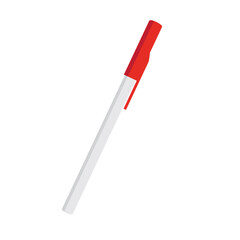 Plastic pen with red cap, office and school supplies