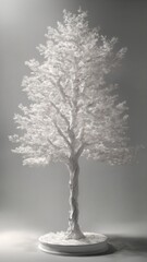 the white tree on the pedestal