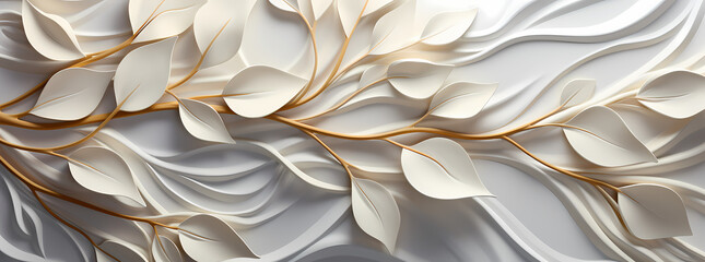 Graphic Elegance: Modular Forms and Leaves in Textured Art