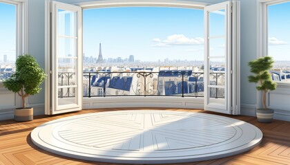 parisian top floor - obrazy, fototapety, plakaty