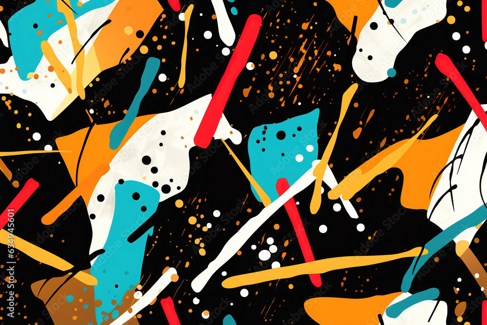 Poster abstract black strokes, hand sketched vector pattern. retro abstract pattern in geometric style. abs