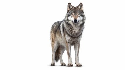 wolf isolated on white background full body image gene Generative Ai