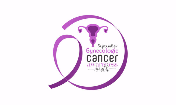 Gynecologic cancer awareness month is observed every year in september. Female reproductive system symbol. Template for banner, card, background. Vector illustration.
