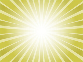 Obraz premium 太陽光線がまぶしいレトロイメージの集中線背景素材_イエロー