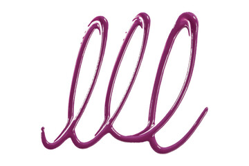 Dark purple watercolor drops zigzag isolated on transparent background.