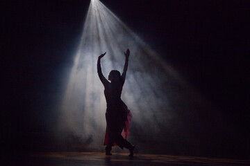 Silhouette of a bharatnatyam dancer