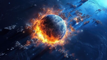 planet crash in space