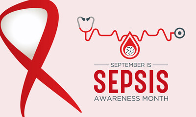 Sepsis awareness month is observed every year in september. September is sepsis awareness month. Vector template for banner, greeting card, poster with background. Vector illustration.