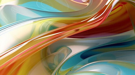 Abstract background of glossy color swirls with dynamic smooth perfect flowing wave lines. Element design for stylish, fashion, trendy, futuristic technology background concept