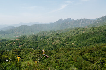 Cable car up the Great Wall of China