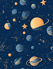 Seamless pattern of planets
