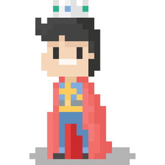 Pixel art prince character
