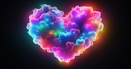 Fototapeta premium glowing heart in the night