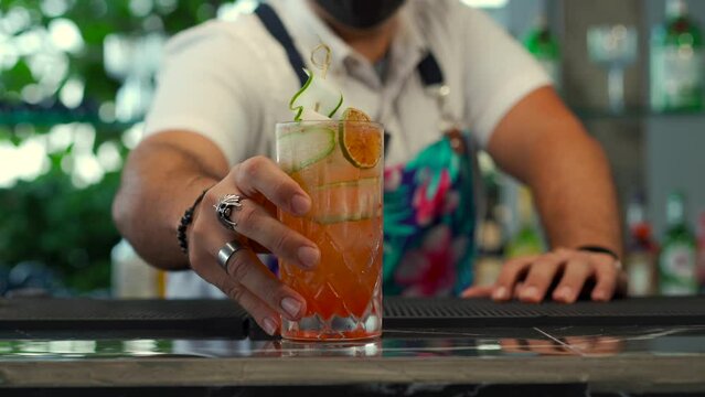 Latin mexican restaurant bar cantina at beach bayfront offer exotic mixology cocktail tequila sunrise mezcal mojito gin refresher fun cucumber and lemon