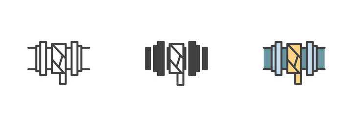 Pipe repair tape different style icon set