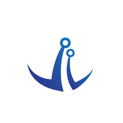 blue anchor minimalist logo vector design. © ragil