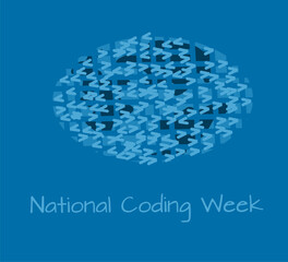 Vector illustration design concept of National coding week