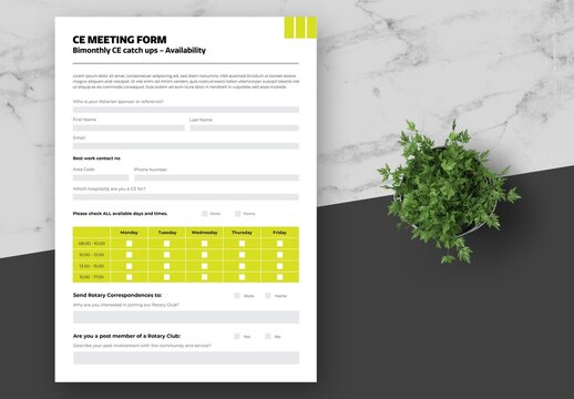 Green Meeting Registration Form