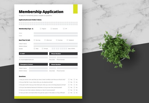 Black Green Membership Application Form