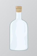 An empty clean glass bottle