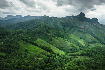 Fototapeta premium Green mountain scenery,Landscape of green mountains