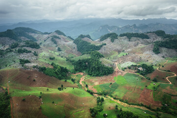 Fototapeta premium Green mountain scenery,Landscape of green mountains