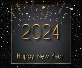 Fototapeta na wymiar 2024 Happy New Year background.