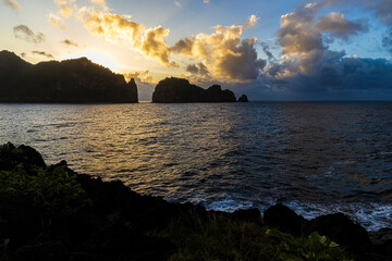 Beautiful landscape view of the National Park of American Samoa on the island of Tutuila.