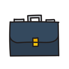 Briefcase. Business doodles color hand drawn
