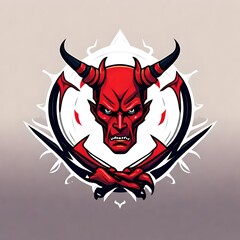 A logo for a business or sports team featuring a devil head 
that is suitable for a t-shirt graphic.