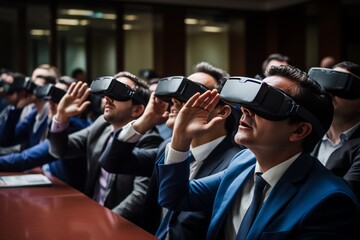 Corporate Professionals Using Virtual Reality, Generative AI