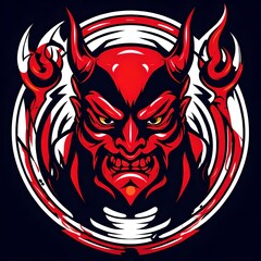A logo for a business or sports team featuring a devil head 
that is suitable for a t-shirt graphic.