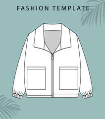  jacket fashion flat sketch template